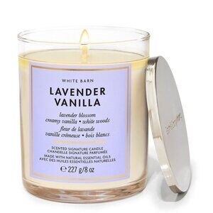 Bath & Body Works Lavender Vanilla Signature Single Wick Candle Glass Jar
